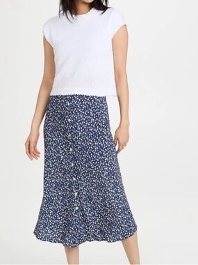 Rails Rosetta Navy Ditsy Floral Midi Skirt Medium M